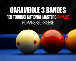Carambole – 3 bandes – 1er Tournoi national Masters annulé