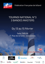 Carambole – 3 bandes – 3e tournoi national Masters