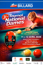 Carambole – Partie Libre – 3e tournoi national Dames